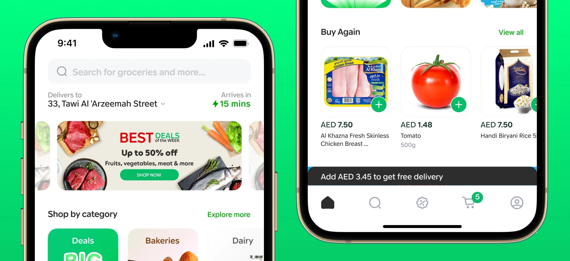 Baqqal app screens